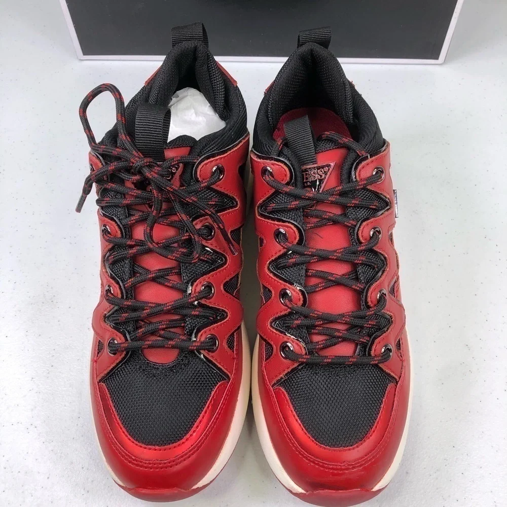 GUESS Tane Dark Red Low Top Sneakers - Picture 5 of 9